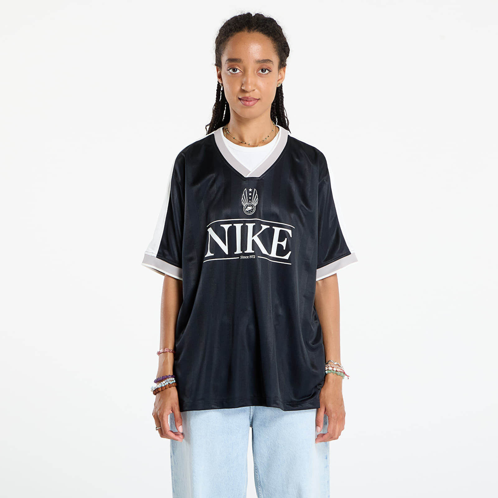 Tröjor Nike Sportswear Women's V-Neck Jersey Top Black/ Sail/ College Grey/ Sail