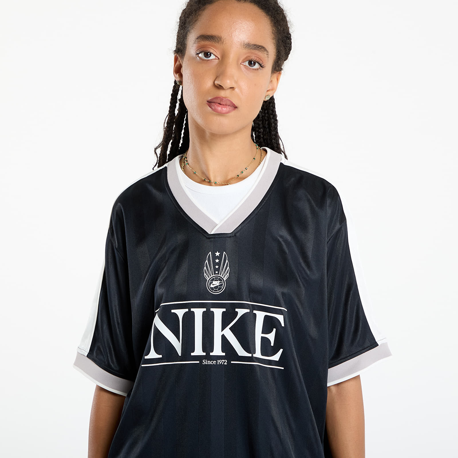 Tröjor Nike Sportswear Women's V-Neck Jersey Top Black/ Sail/ College Grey/ Sail