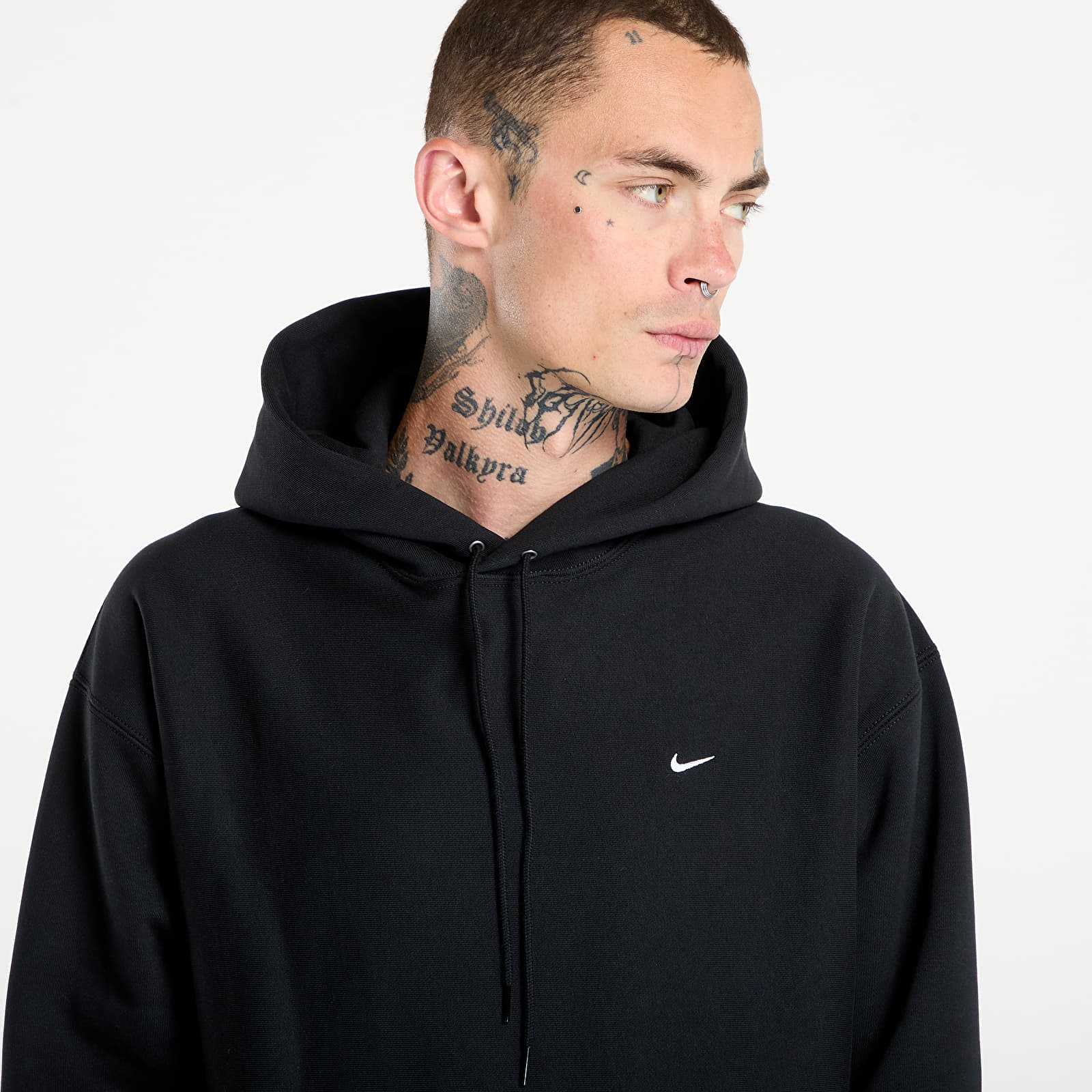 Men's hoodies Nike Solo Swoosh Men's Pullover Hoodie Black/ Black/ White