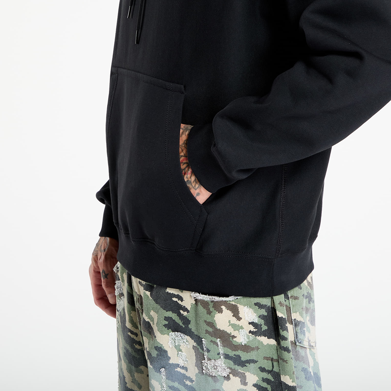 Men's hoodies Nike Solo Swoosh Men's Pullover Hoodie Black/ Black/ White