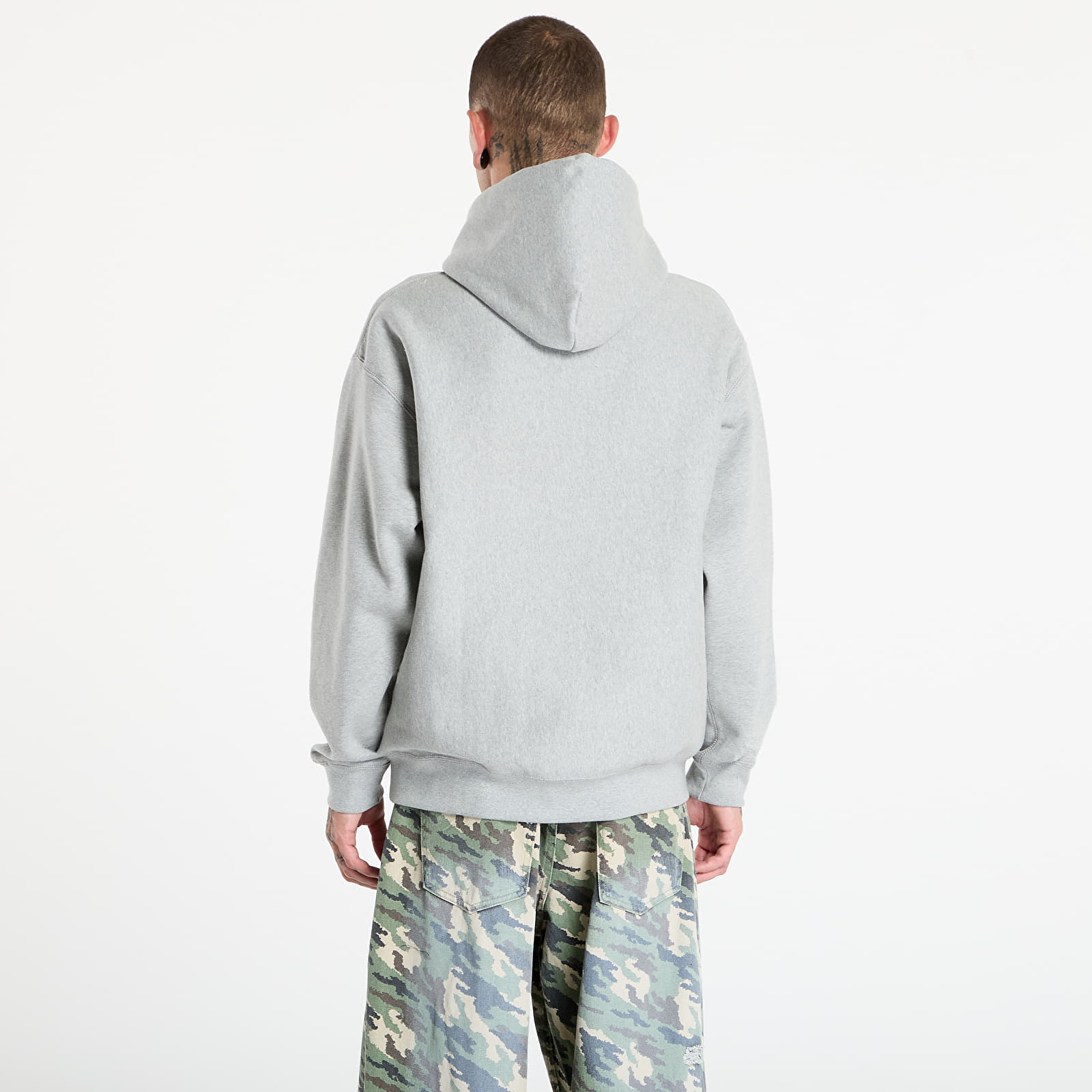 Men's hoodies Nike Solo Swoosh Men's Pullover Hoodie Dk Grey Heather/ Lt Smoke Grey/ White