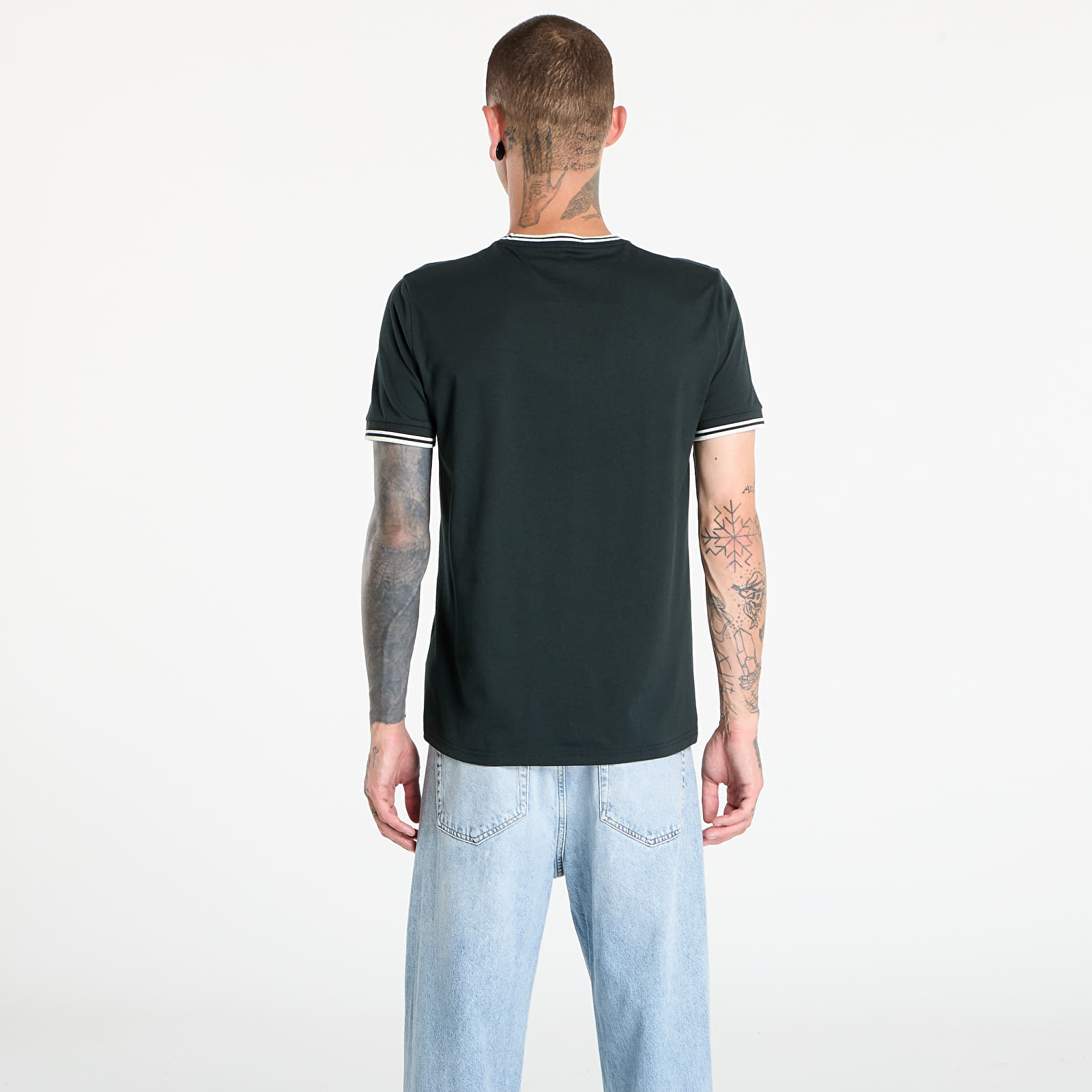 T-krekli FRED PERRY Twin Tipped T-Shirt Night Green/ Snow White