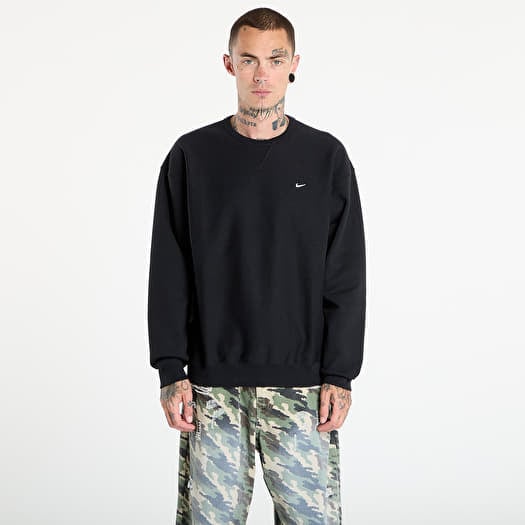 Nike Solo Swoosh Men's Fleece Crew Black/ White