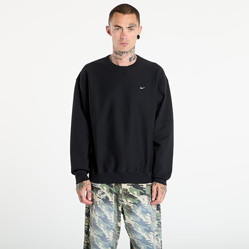Mikina Nike Solo Swoosh Men's Fleece Crew Black/ White