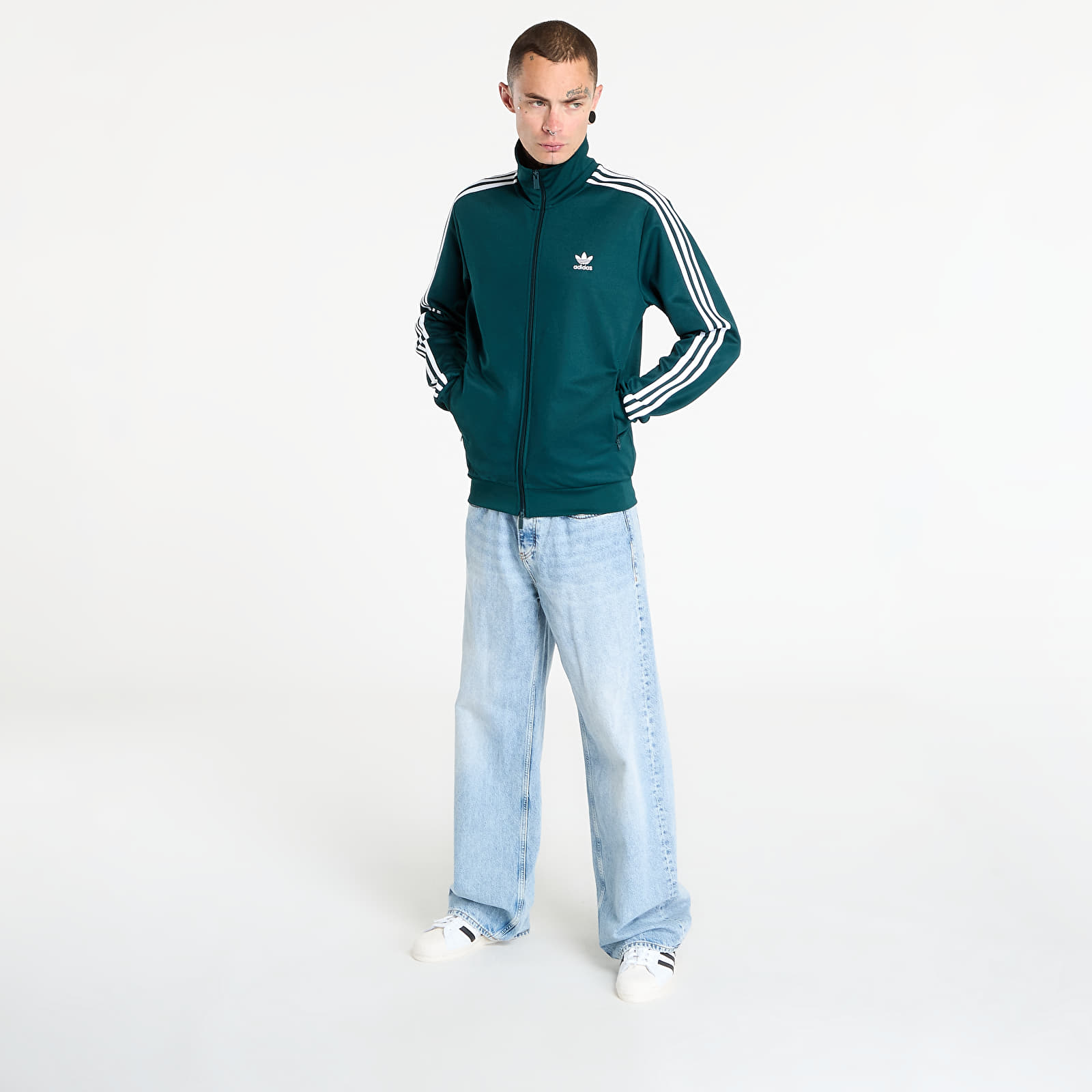 Men's jackets adidas Adicolor Classics Beckenbauer Track Top Aurora Ivy/ White