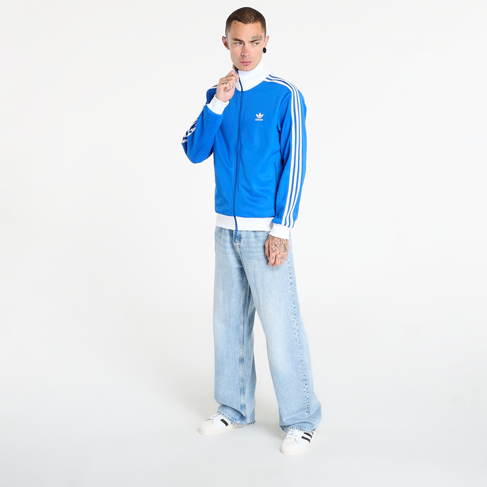 Kavajer för män adidas Adicolor Classics Beckenbauer Track Top Blue/ White