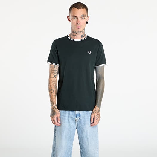 T-krekls FRED PERRY Twin Tipped T-Shirt Night Green/ Snow White