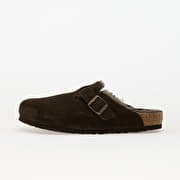 Birkenstock Boston Shearling Suede Leather/ Fur Mocca