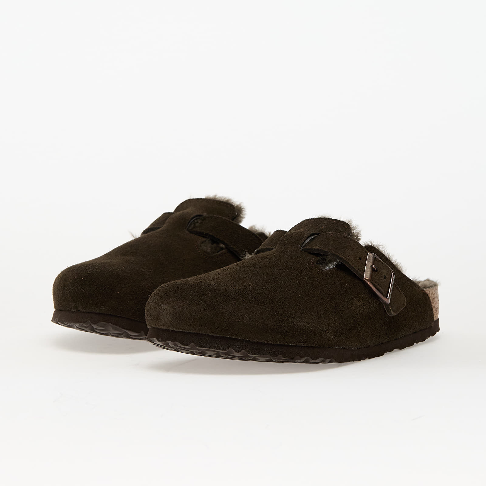 Pánske tenisky a topánky Birkenstock Boston Shearling Suede Leather/ Fur Mocca