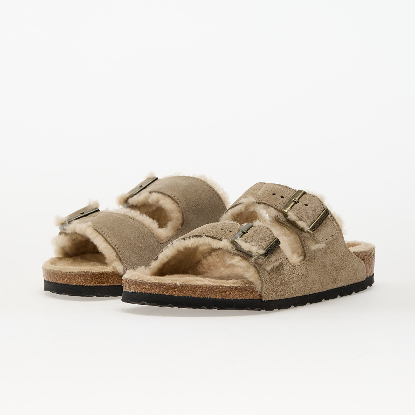 Pánske tenisky a topánky Birkenstock Arizona Shearling Suede Leather/ Fur Taupe