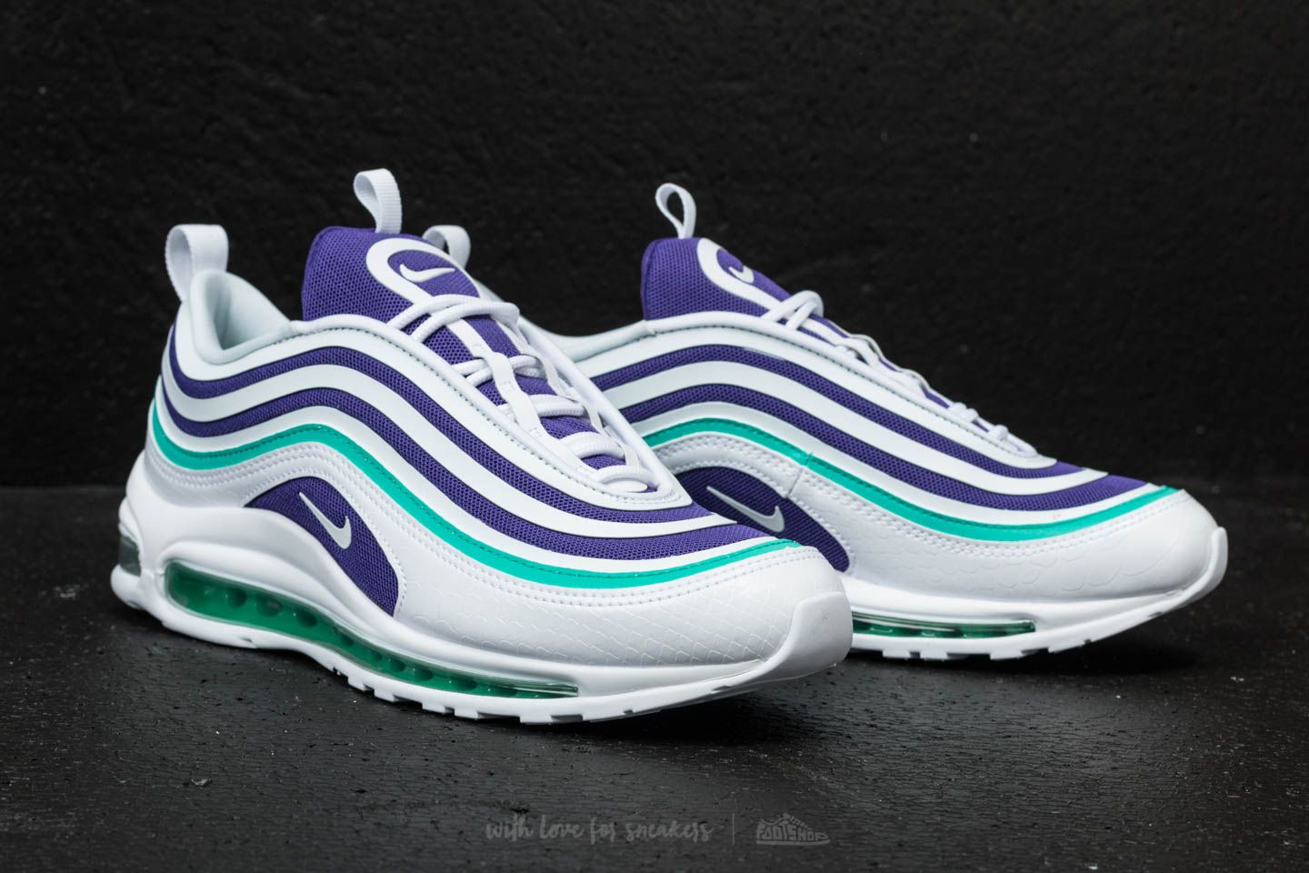 Nike air max 97 ultra trainers in white and purple clearance