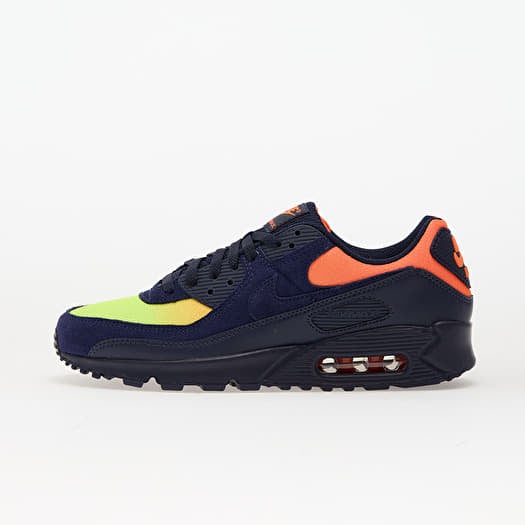 Nike Air Max 90 Lemon Venom/ Blackened Blue-Hyper Crimson-Laser Orange