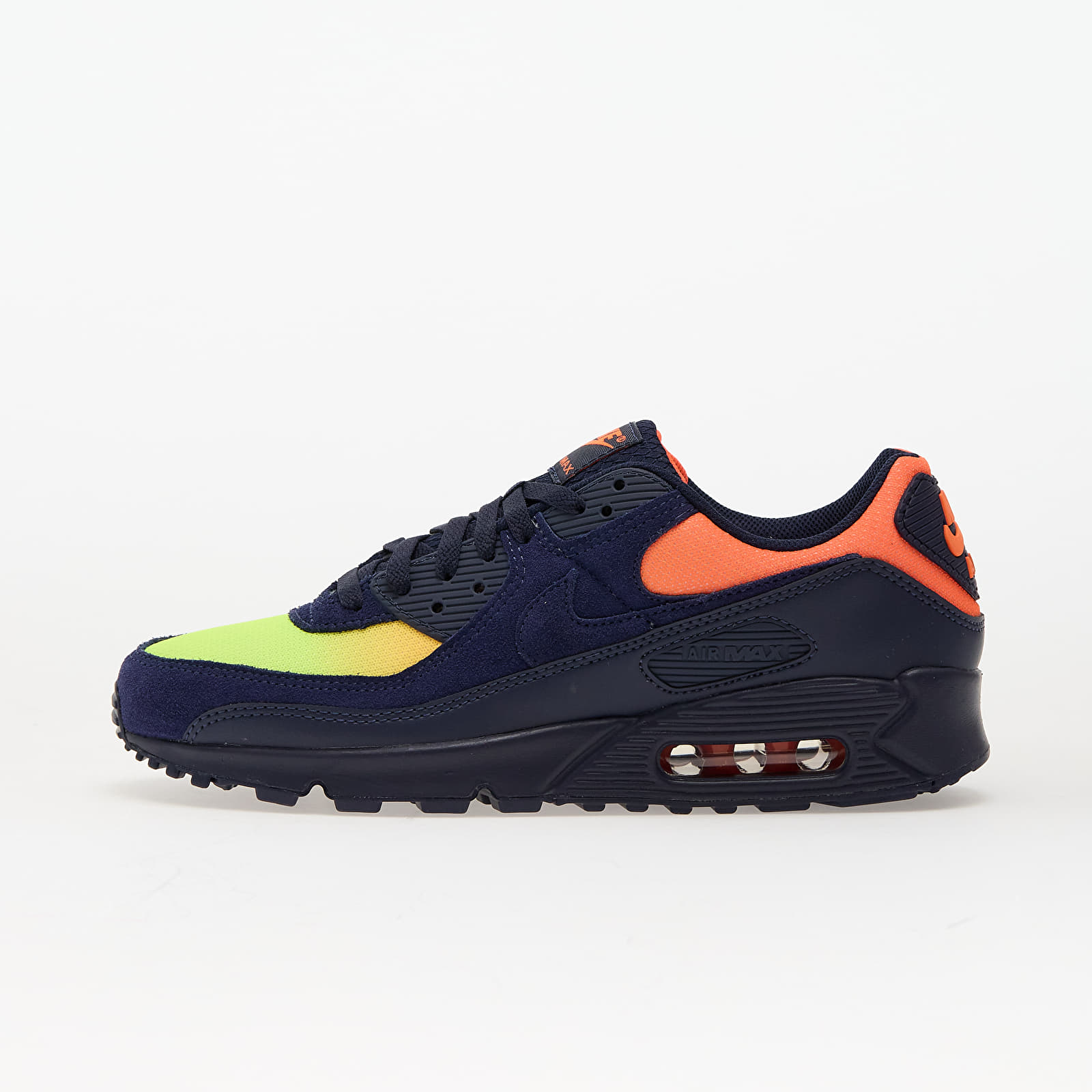 Vyriška avalynė Nike Air Max 90 Lemon Venom/ Blackened Blue-Hyper Crimson-Laser Orange