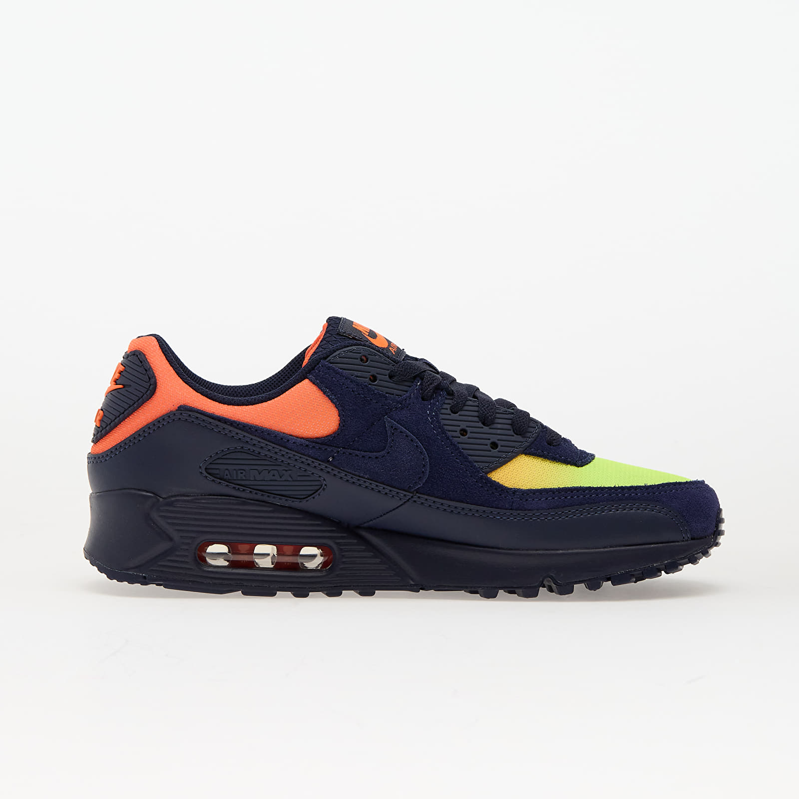 Vyriška avalynė Nike Air Max 90 Lemon Venom/ Blackened Blue-Hyper Crimson-Laser Orange