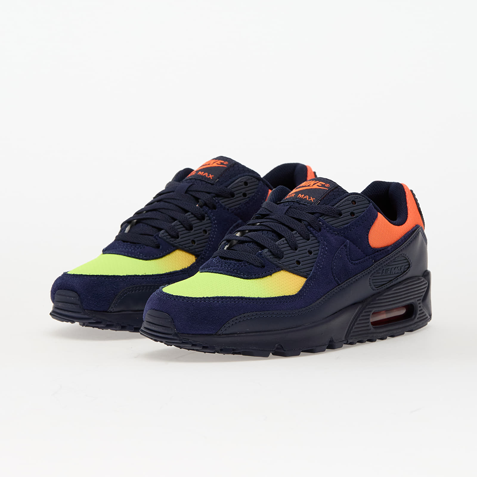 Vyriška avalynė Nike Air Max 90 Lemon Venom/ Blackened Blue-Hyper Crimson-Laser Orange