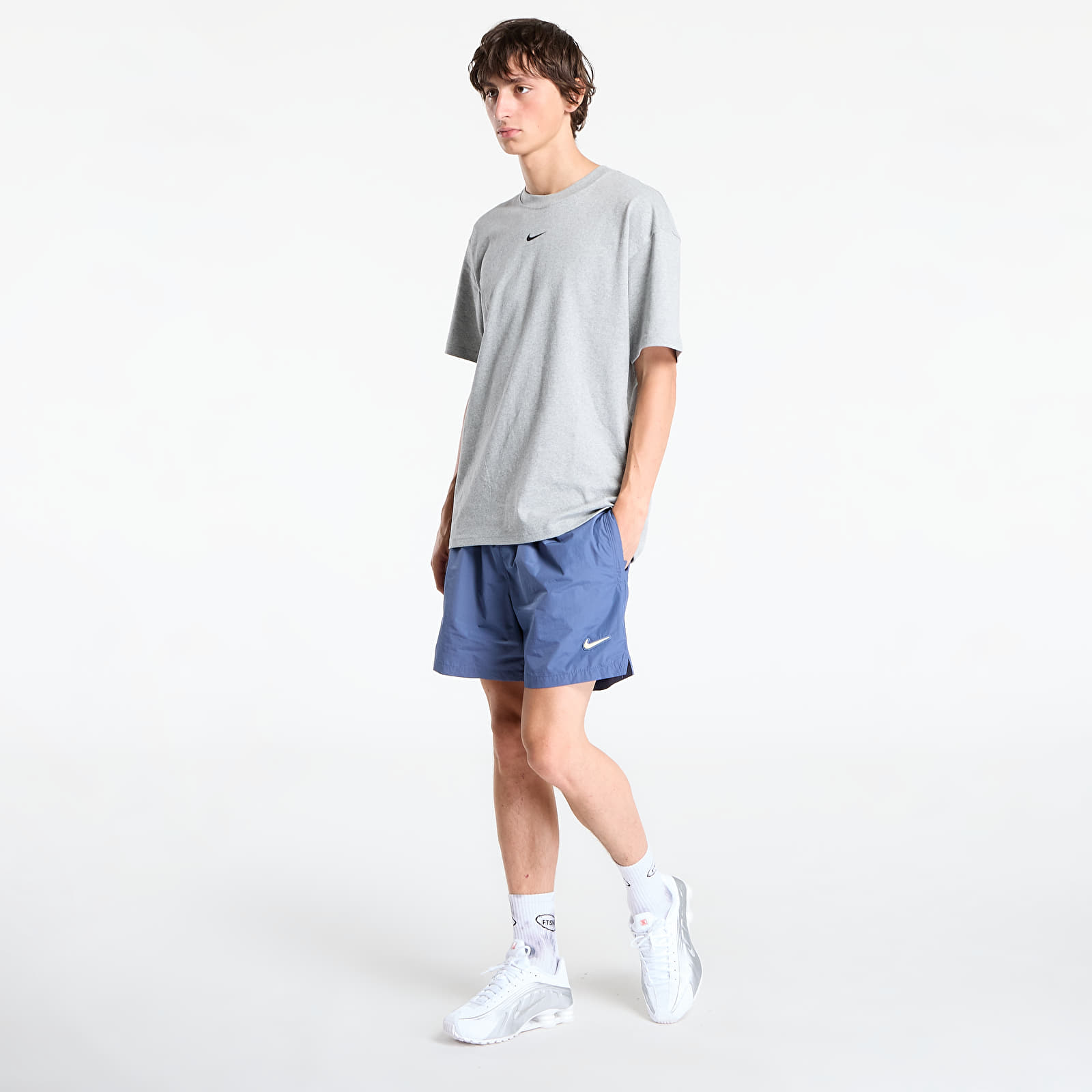 Šortai Nike x NOCTA Cardinal Nylon Shorts Diffused Blue/ Black/ Citron Tint