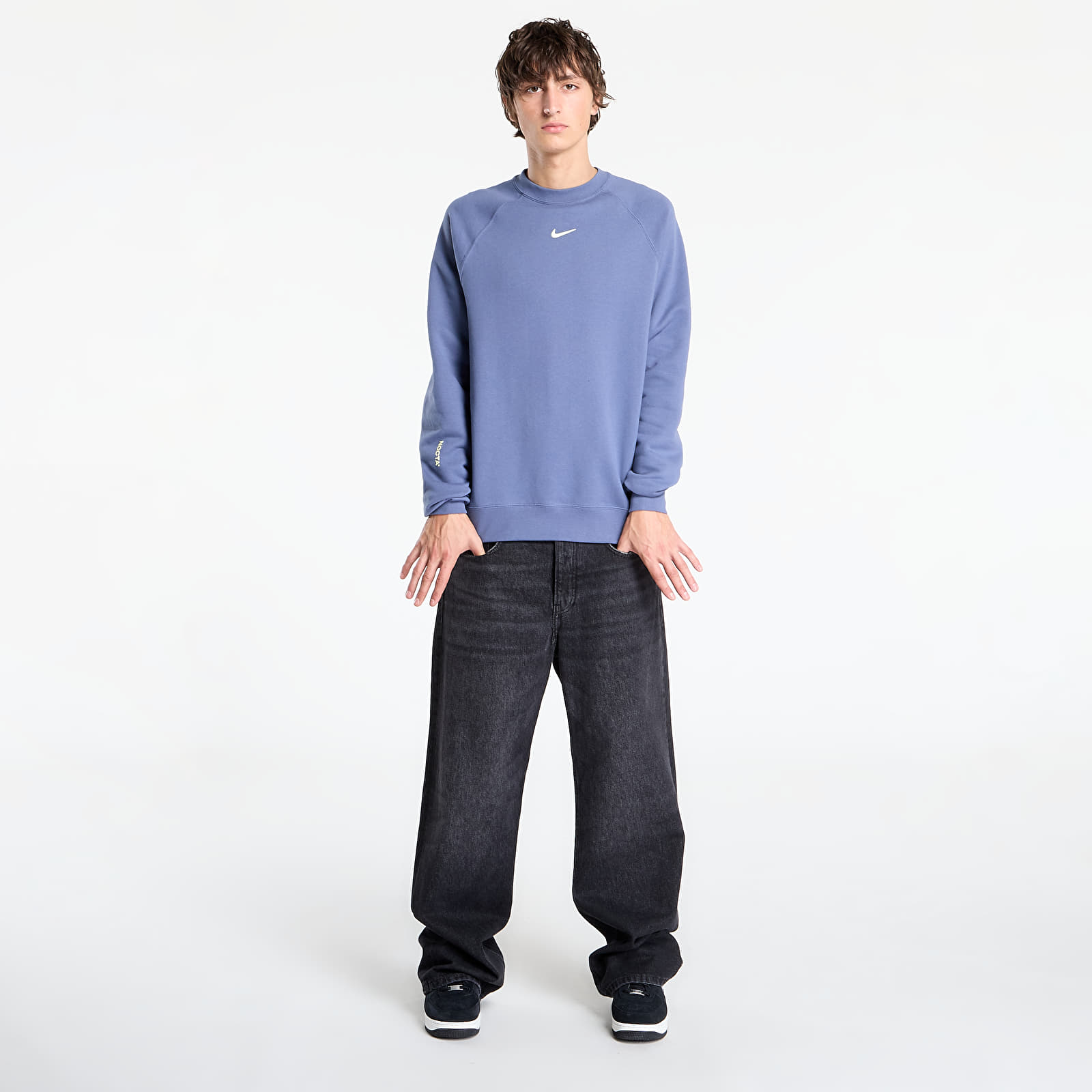 Mikiny Nike x NOCTA Men's Fleece CS Crew Diffused Blue/ Citron Tint