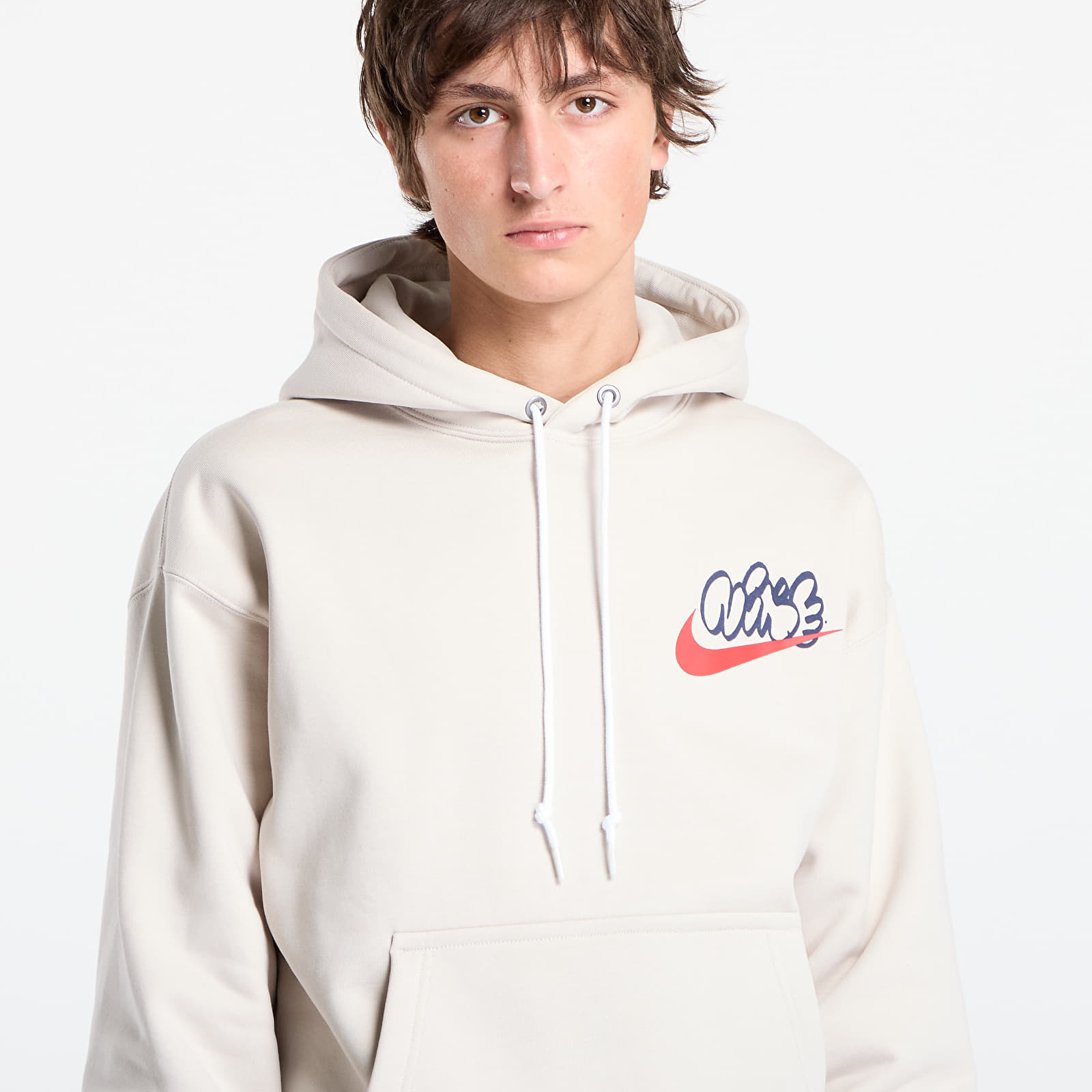Pánské mikiny Nike Solo Swoosh Men's Fleece Hoodie Lt Orewood Brn