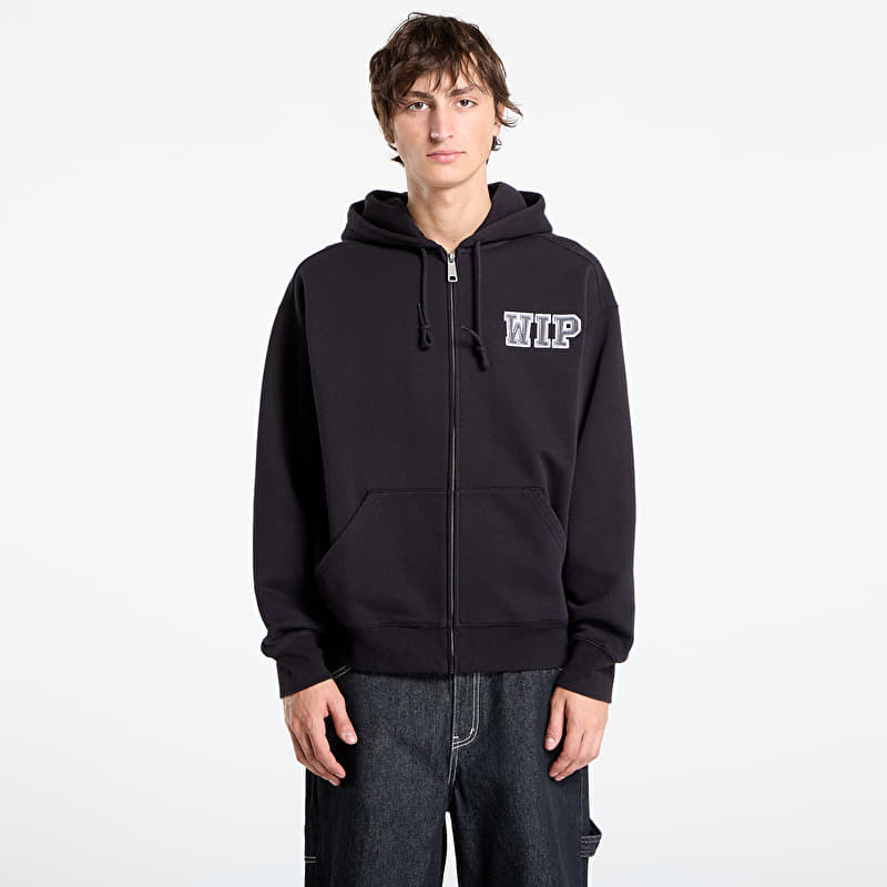 Mikina Carhartt WIP Hooded Mini Wip Sweat Jacket Black Stone Washed