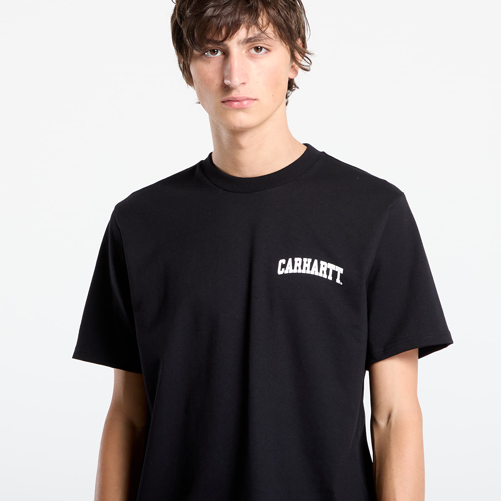 Marškinėliai Carhartt WIP S/S University Script T-Shirt UNISEX Black/ White