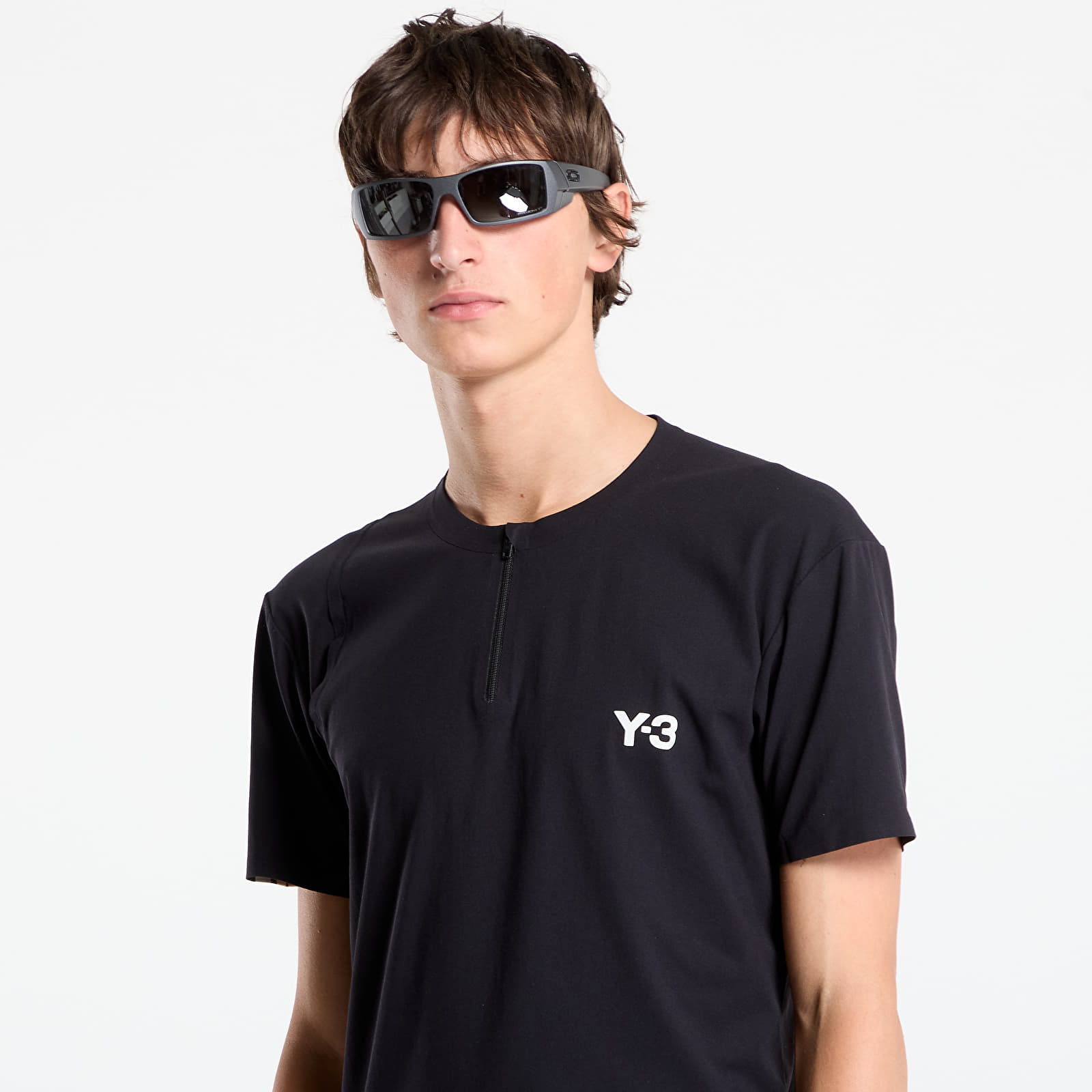 Marškinėliai Y-3 Zip Tee Black