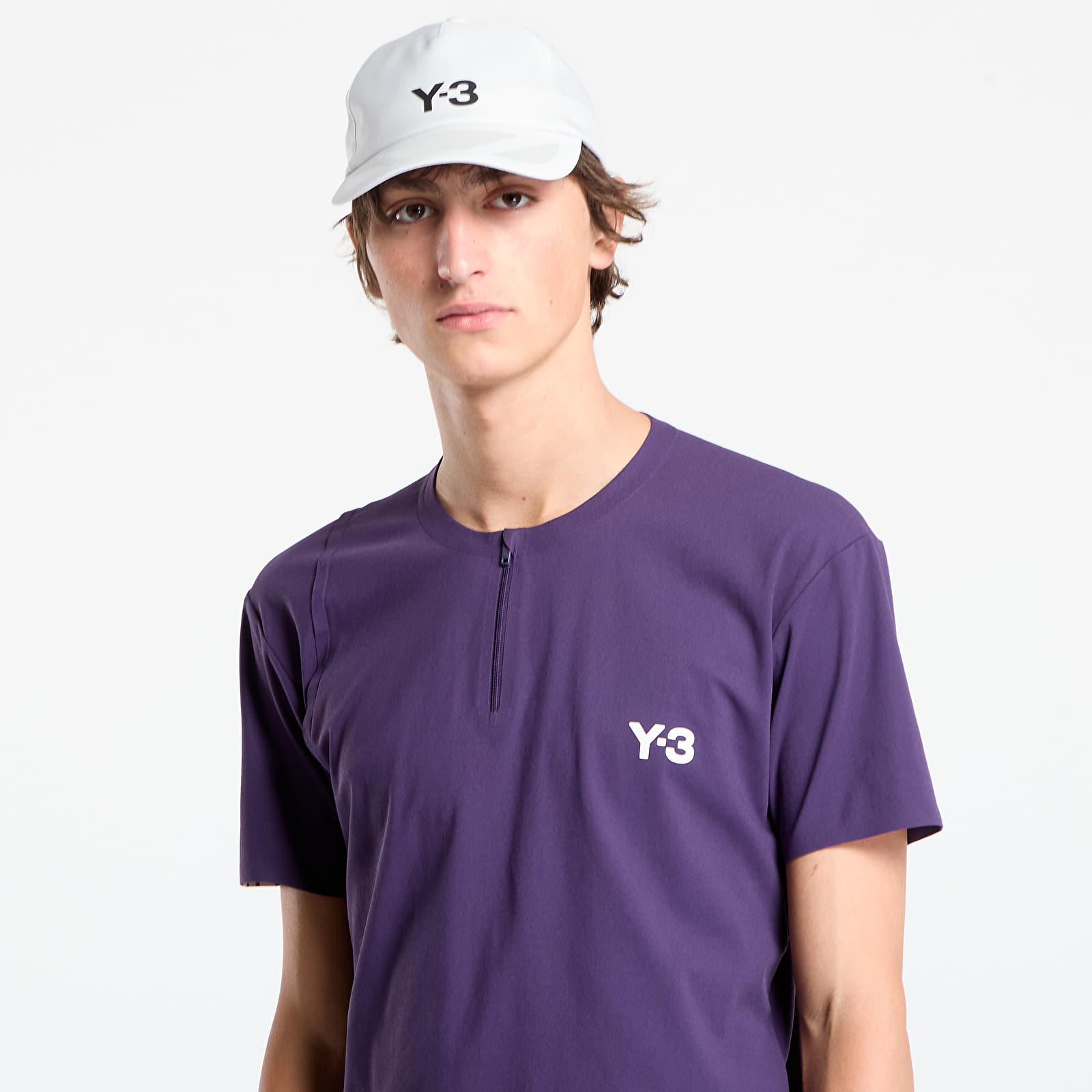 Marškinėliai Y-3 Zip Tee Aurora Plum