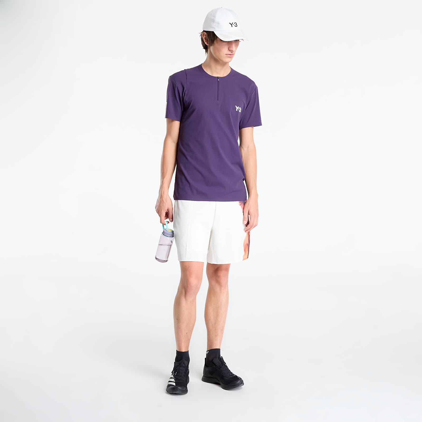 Marškinėliai Y-3 Zip Tee Aurora Plum