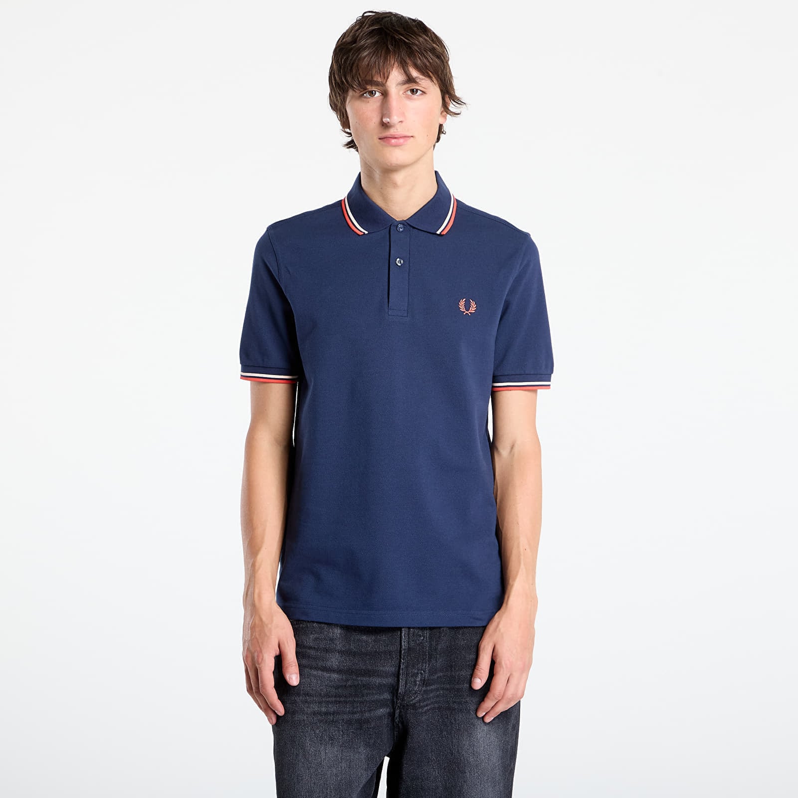 Tricou FRED PERRY Twin Tipped Fred Perry Shirt Tnsblu/ Slkp/ Flam M