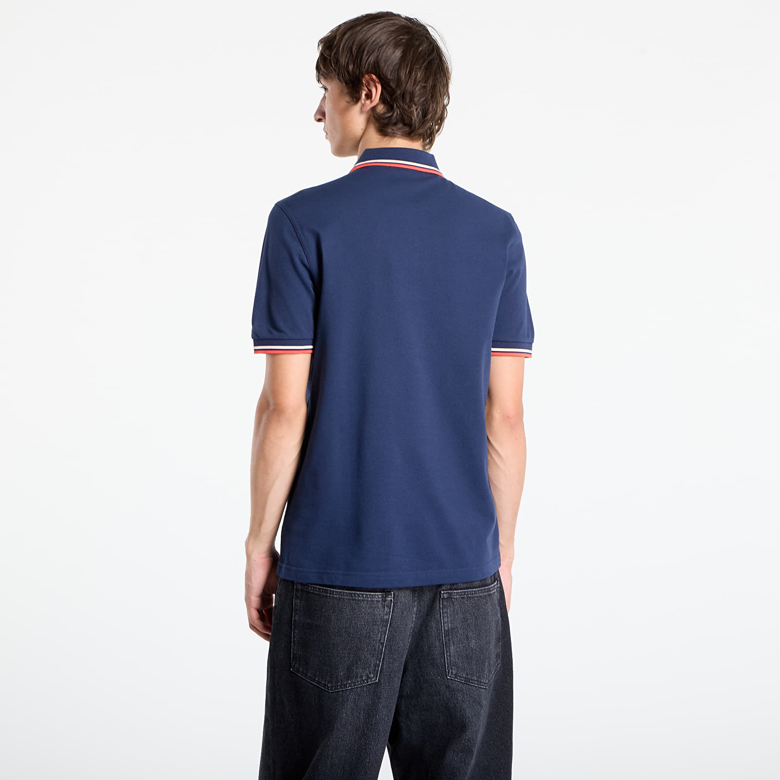 Trička FRED PERRY Twin Tipped Fred Perry Shirt Tnsblu/ Slkp/ Flam