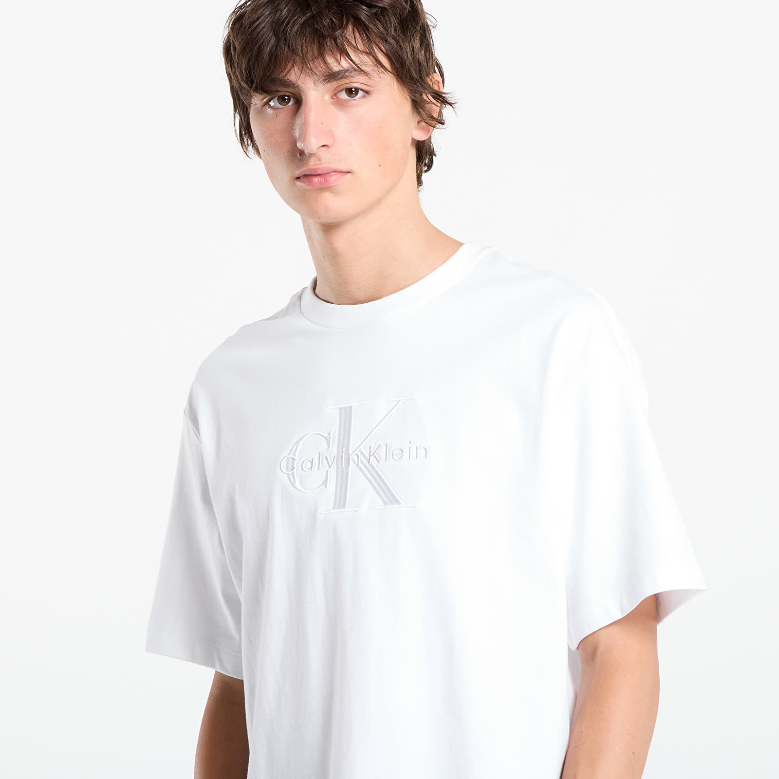 Marškinėliai Calvin Klein Hi Low Emb 16S Jersey Tee White