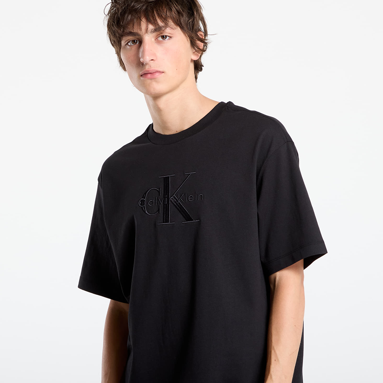 Majice T-shirt Calvin Klein Hi Low Emb 16S Jersey Tee Black