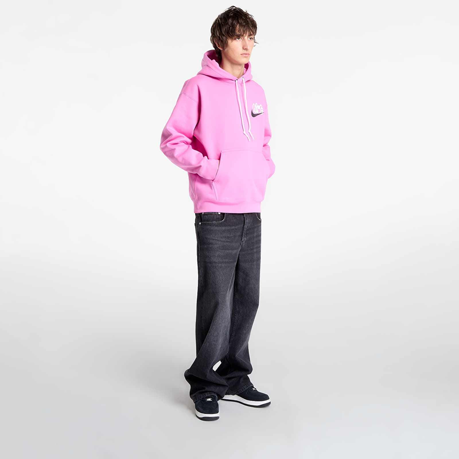 Mikiny Nike Solo Swoosh Men's Fleece Hoodie Playful Pink