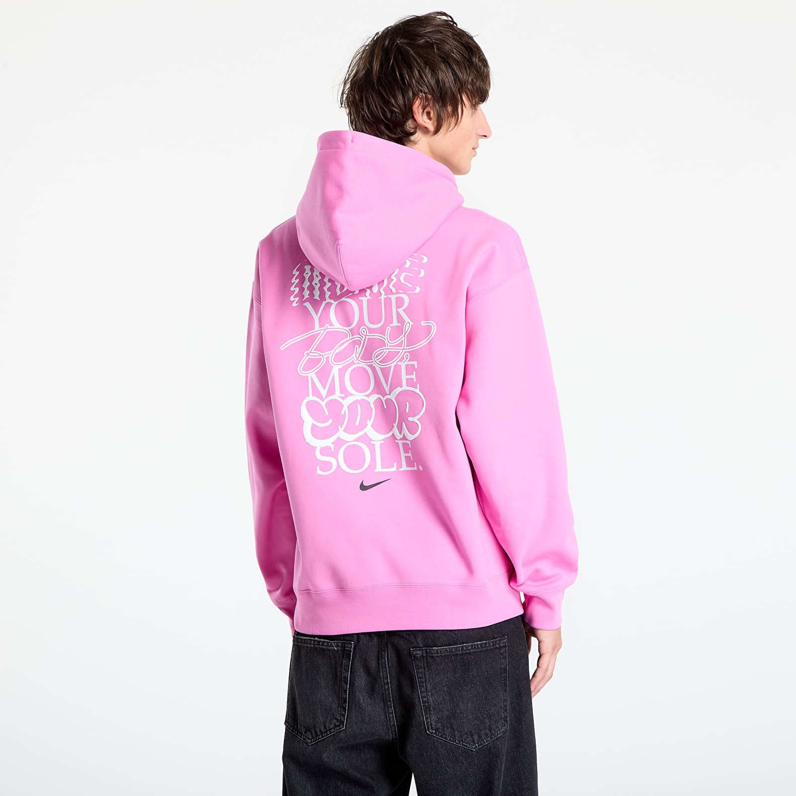 Mikiny Nike Solo Swoosh Men's Fleece Hoodie Playful Pink