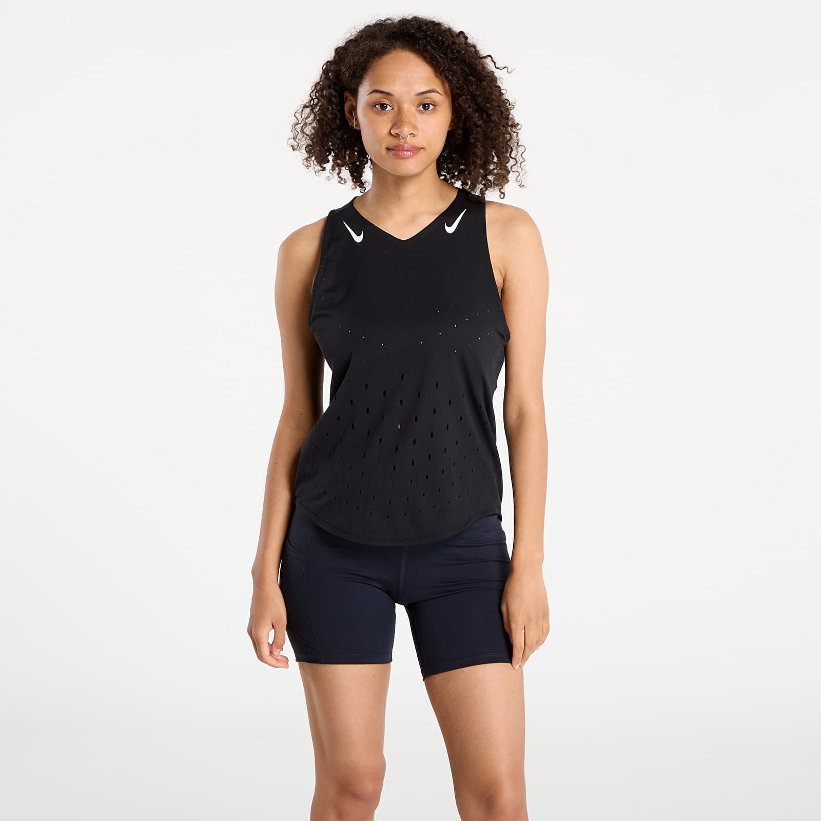 Nike AeroSwift Womens Dri-FIT ADV Running Singlet Black/ White/ White S