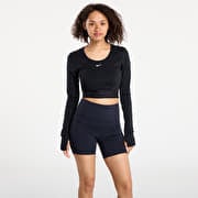 Nike Pro Women's Dri-FIT Cropped Long-Sleeve Top Black/ Anthracite/ White