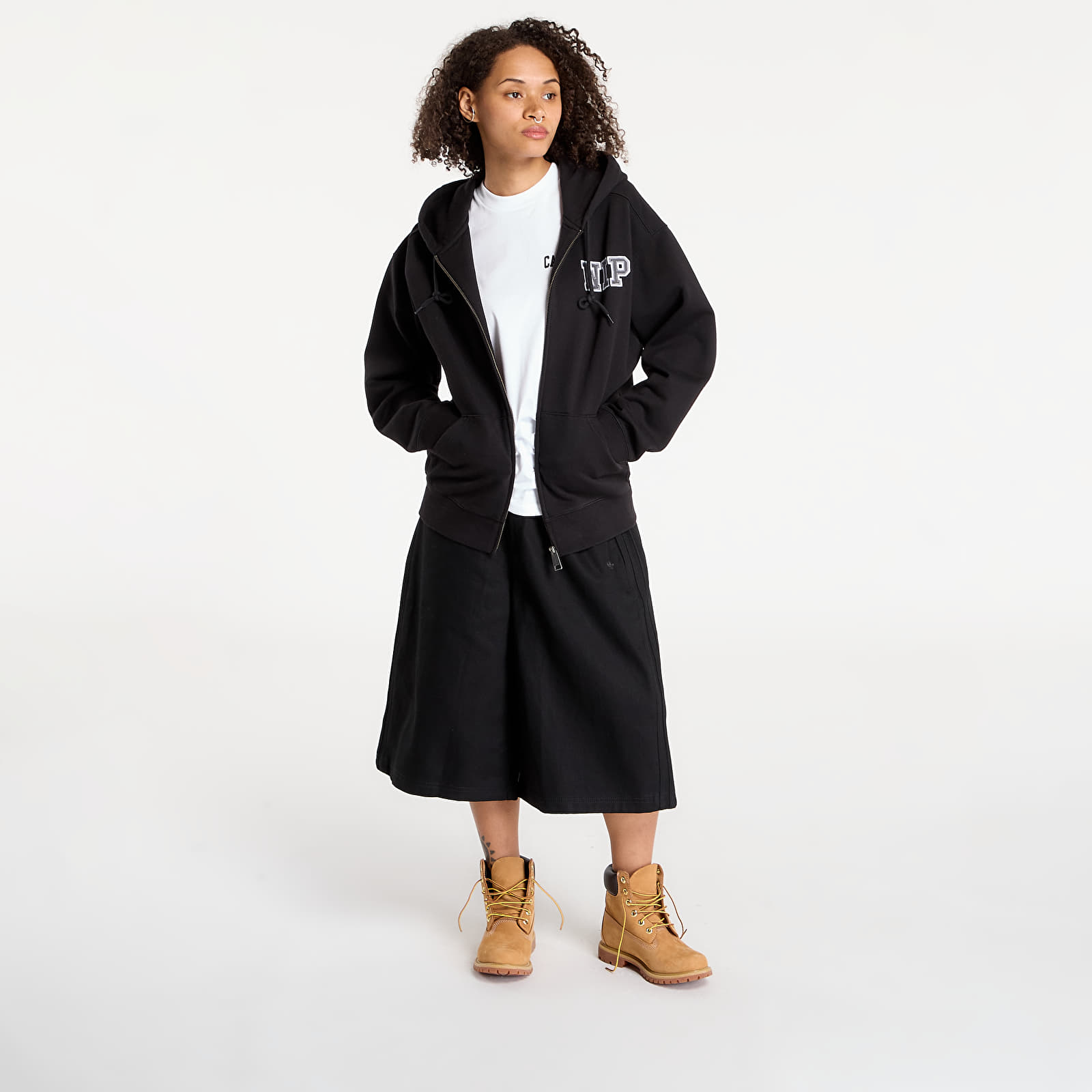 Mikiny Carhartt WIP Hooded Mini Wip Sweat Jacket Black Stone Washed