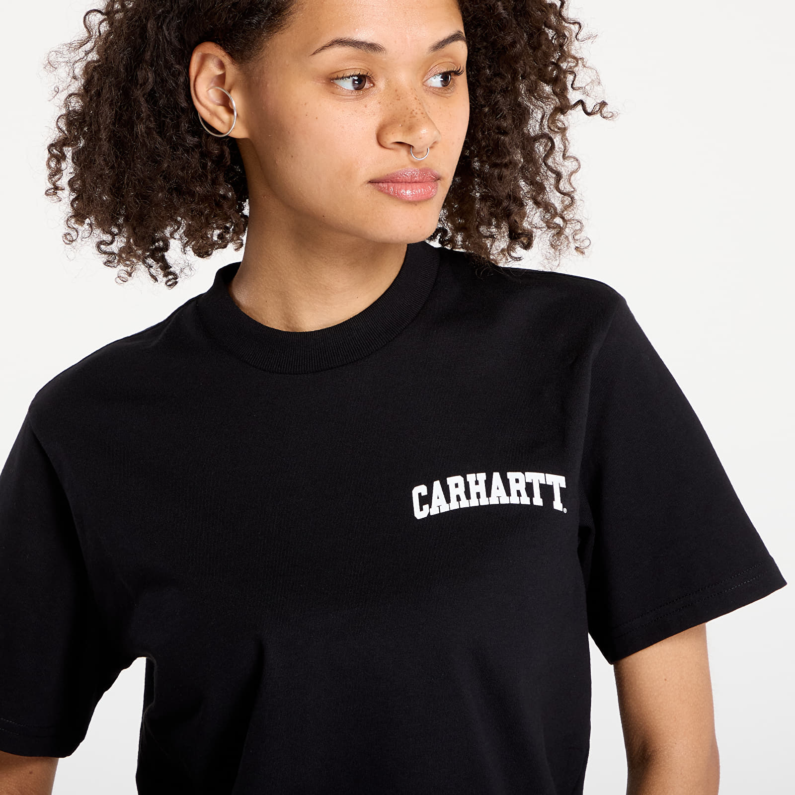Marškinėliai Carhartt WIP S/S University Script T-Shirt UNISEX Black/ White