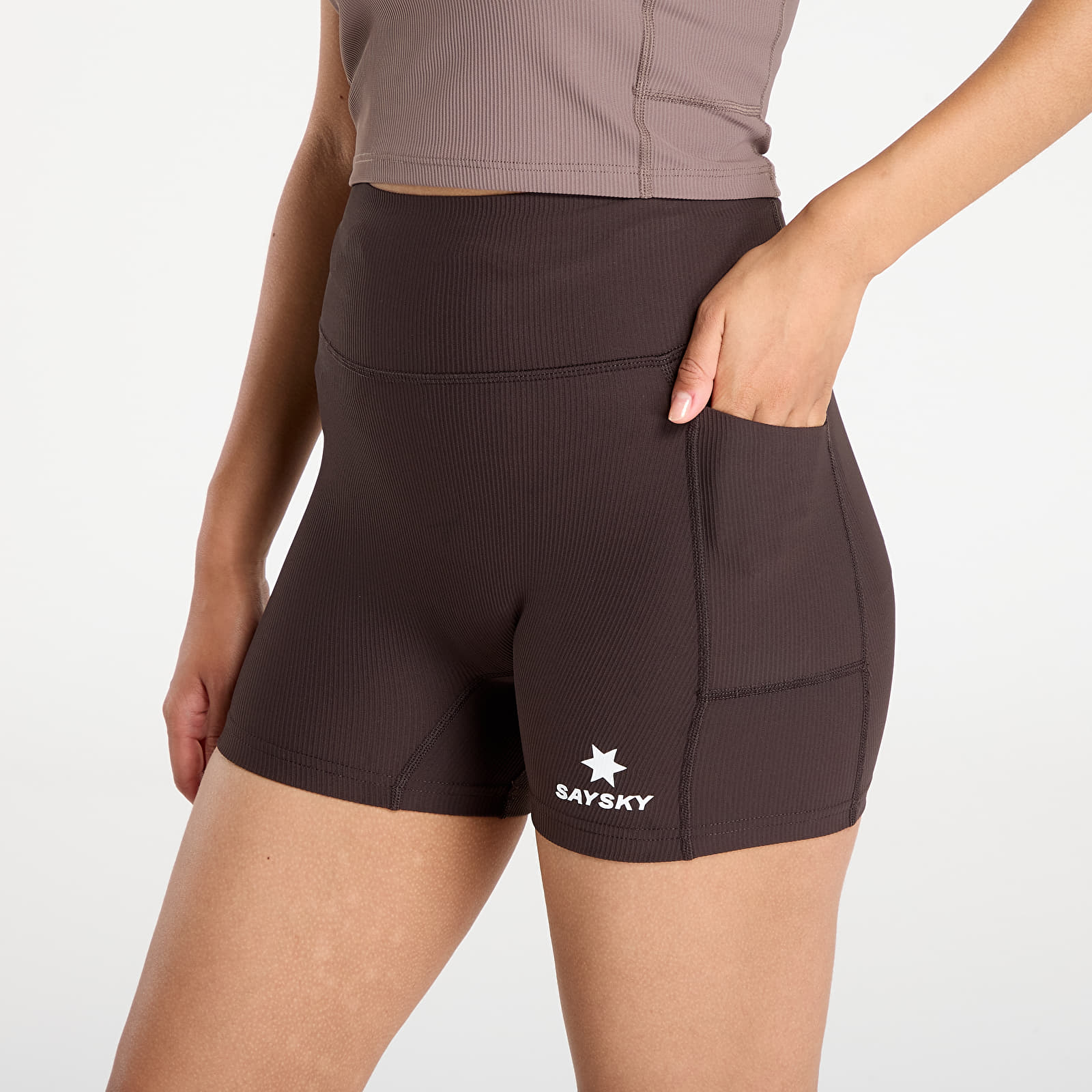 Rövidnadrágok SAYSKY W Combat+ Rib Short Tights 4" Coffee
