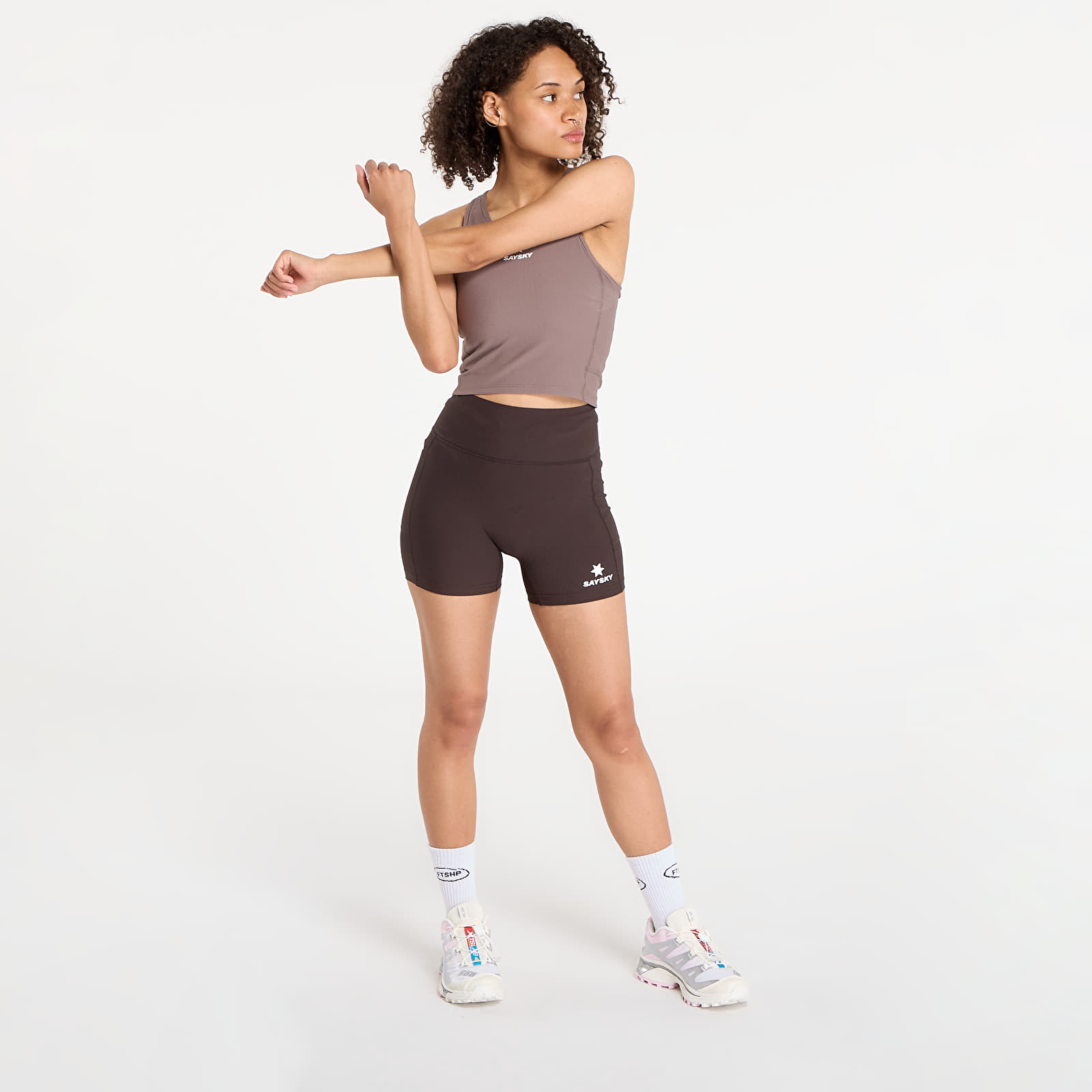 Rövidnadrágok SAYSKY W Combat+ Rib Short Tights 4" Coffee