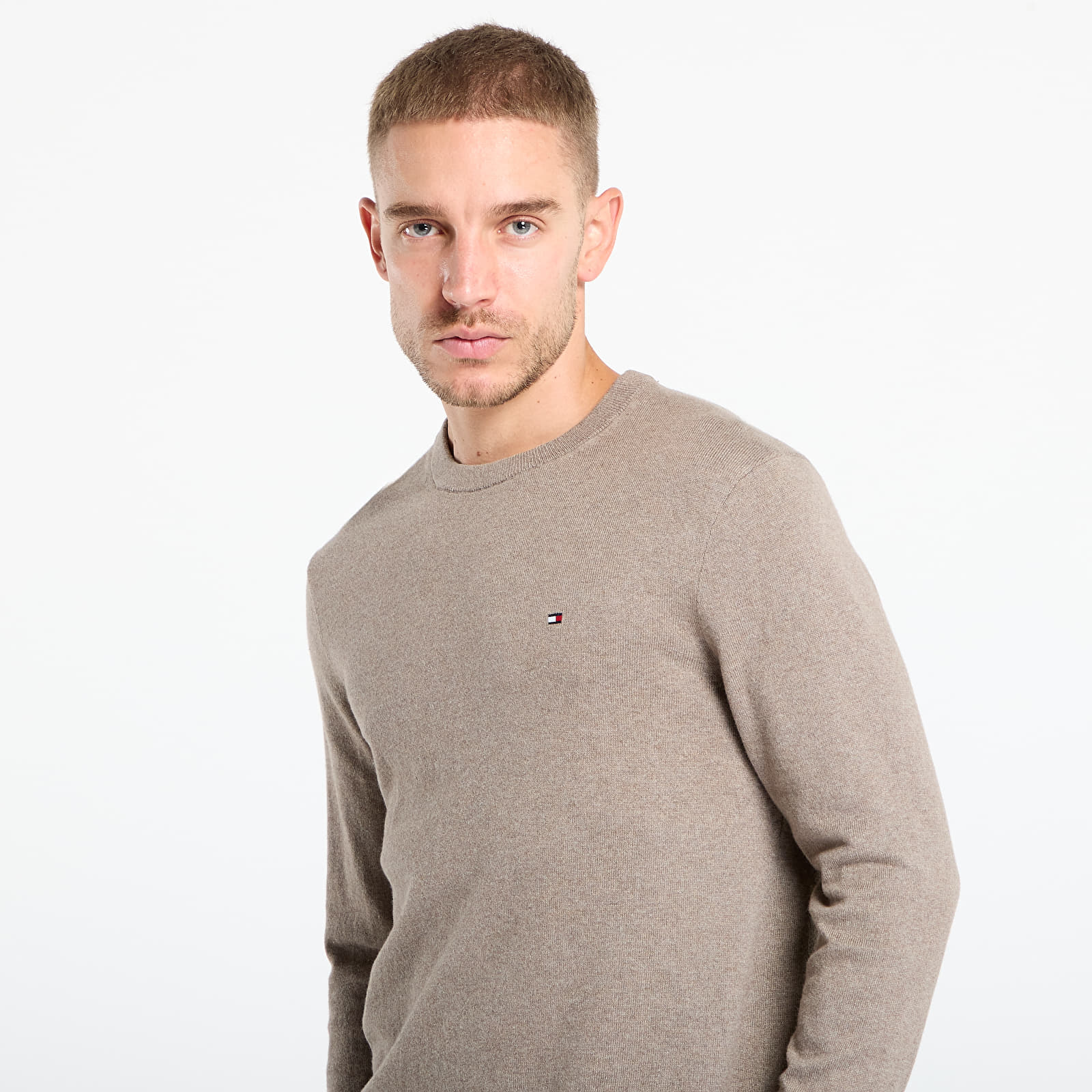 Gensere for menn Tommy Hilfiger Pima Org Ctn Cashmere Crew Neck Coastal Taupe Heather