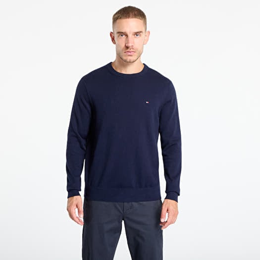 Tommy Hilfiger Pima Org Cotton Cashmere Crew Neck Navy