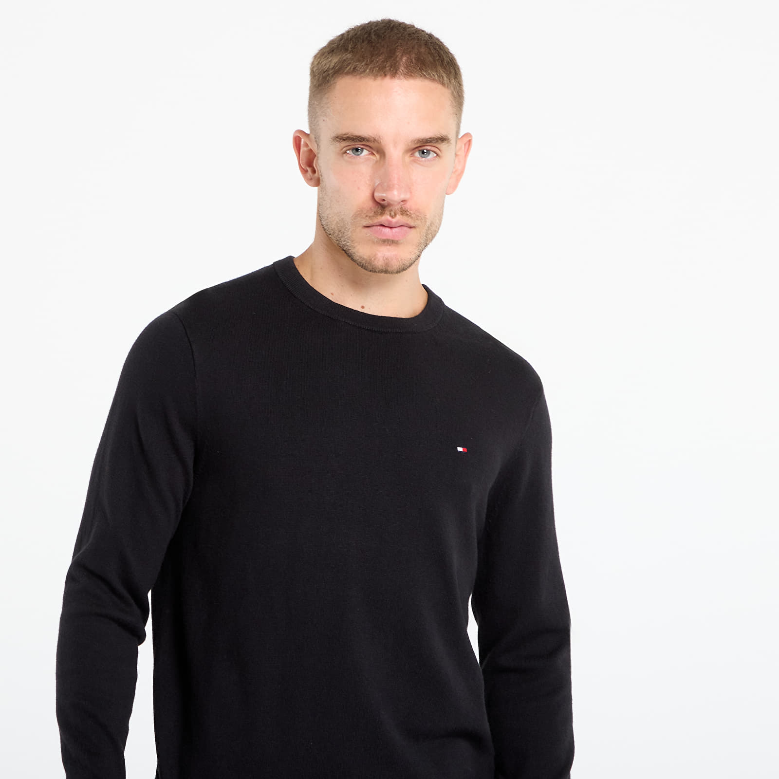 Gensere for menn Tommy Hilfiger Pima Org Cotton Cashmere Crew Neck Black
