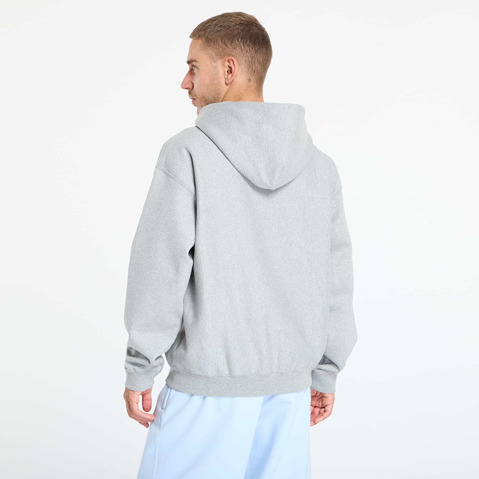Men's hoodies Nike Solo Swoosh Men's Full-Zip Fleece Hoodie Dk Grey Heather/ Lt Smoke Grey/ White
