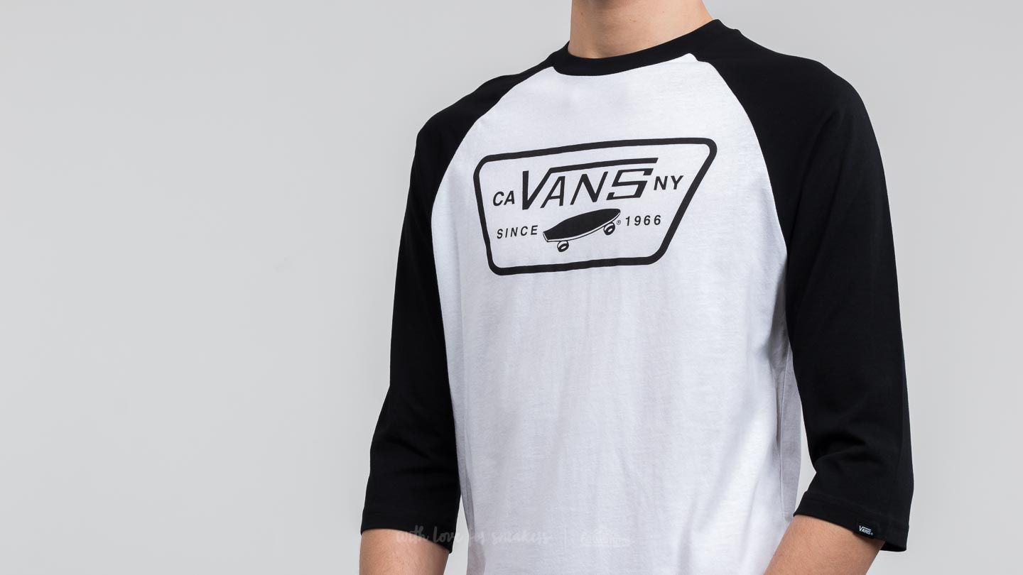 T-skjorter Vans Full Patch Raglan Tee White-Black