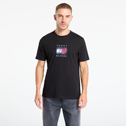 T-shirt Tommy Hilfiger Linear Flag Graphic Tee Black