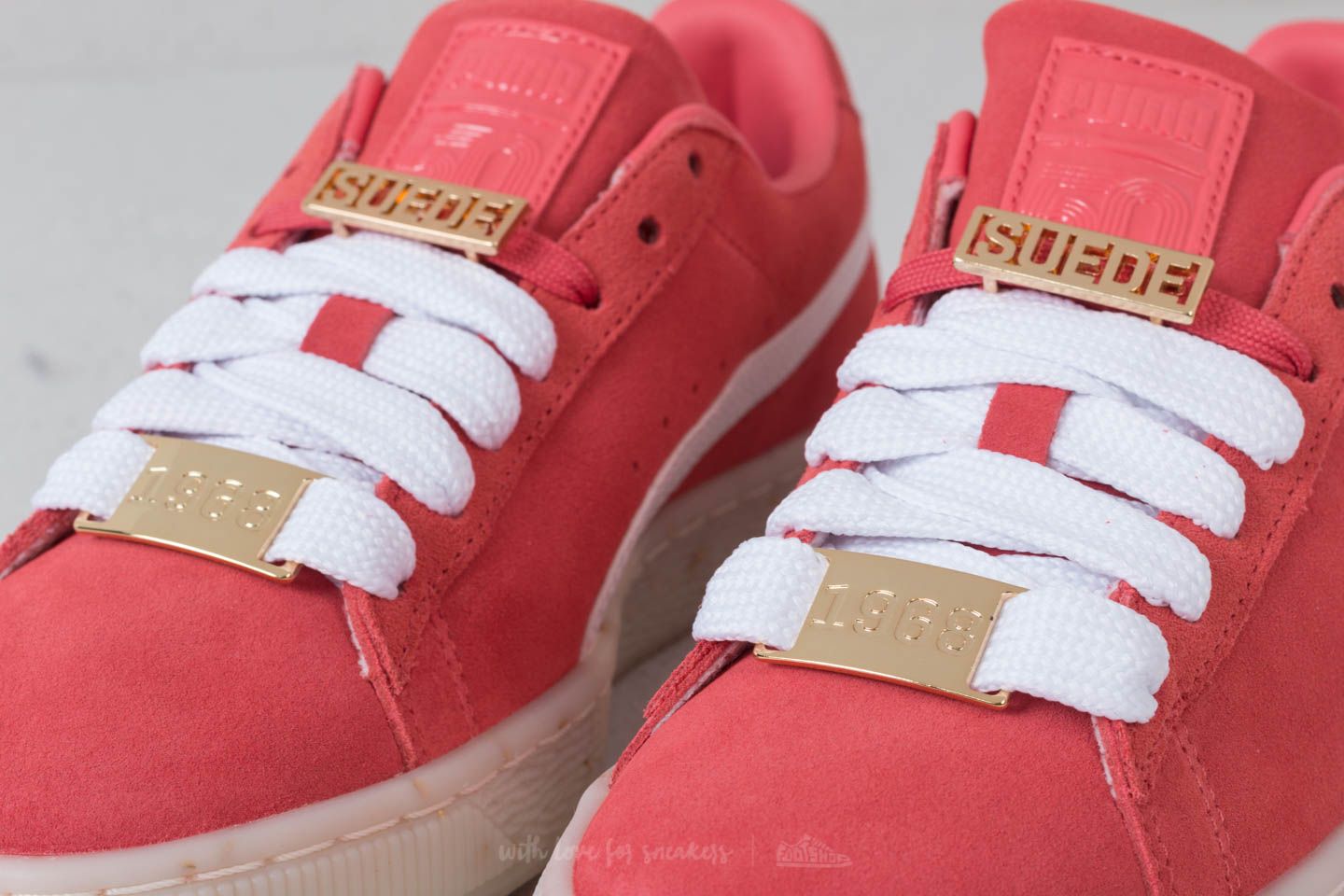 Women s shoes Puma Suede Classic B Boy Fabulous Wn s Spiced Coral White Red Dahlia Footshop