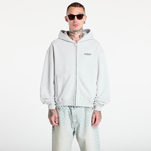 REPRESENT Owners Club Zip Hoodie Ash Grey/ Black