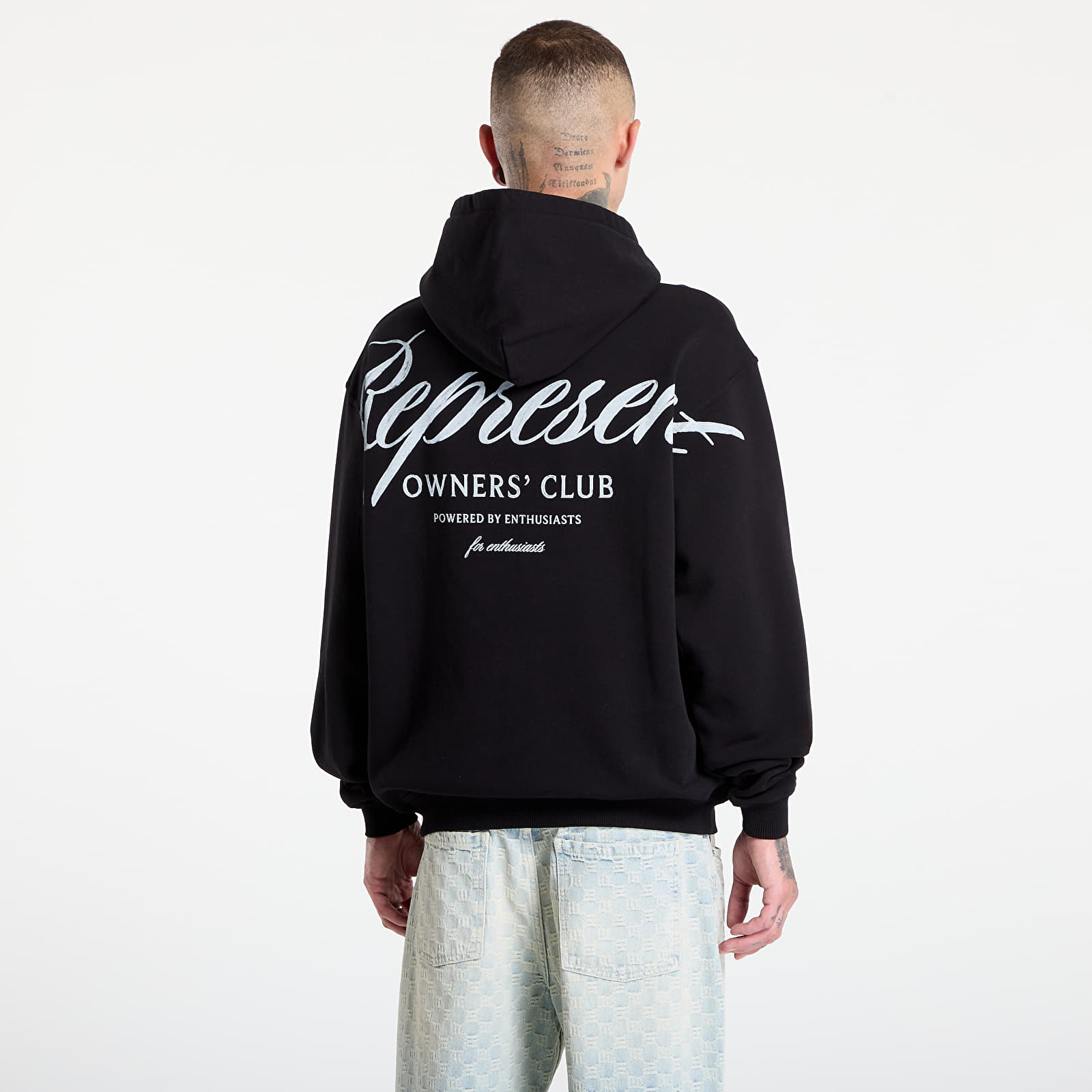 Mikinas ar kapuci un sporta krekli REPRESENT Represent Owners Club Script Hoodie Black
