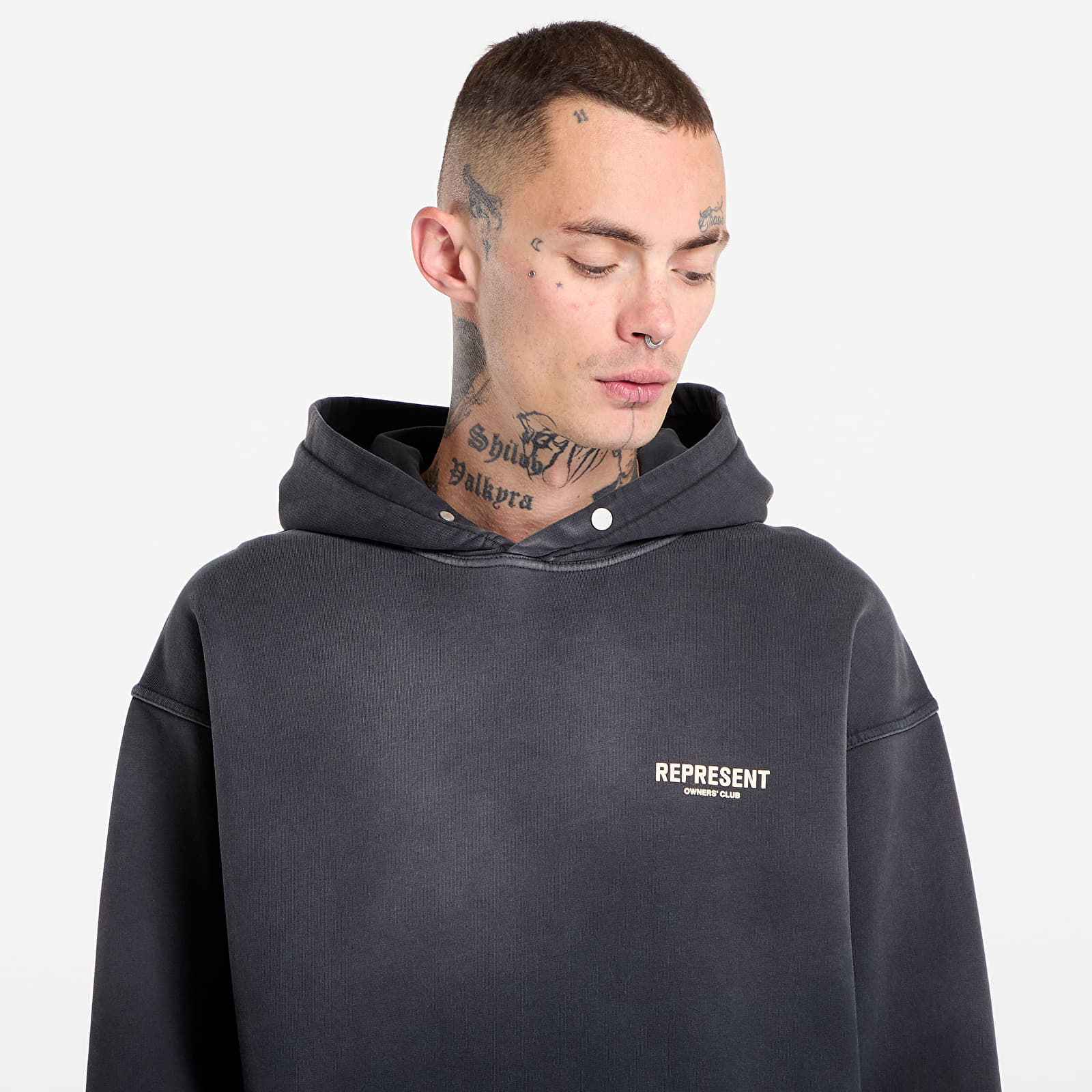 Džemperiai su gobtuvais ir džemperiai REPRESENT Owners Club Hoodie Aged Black