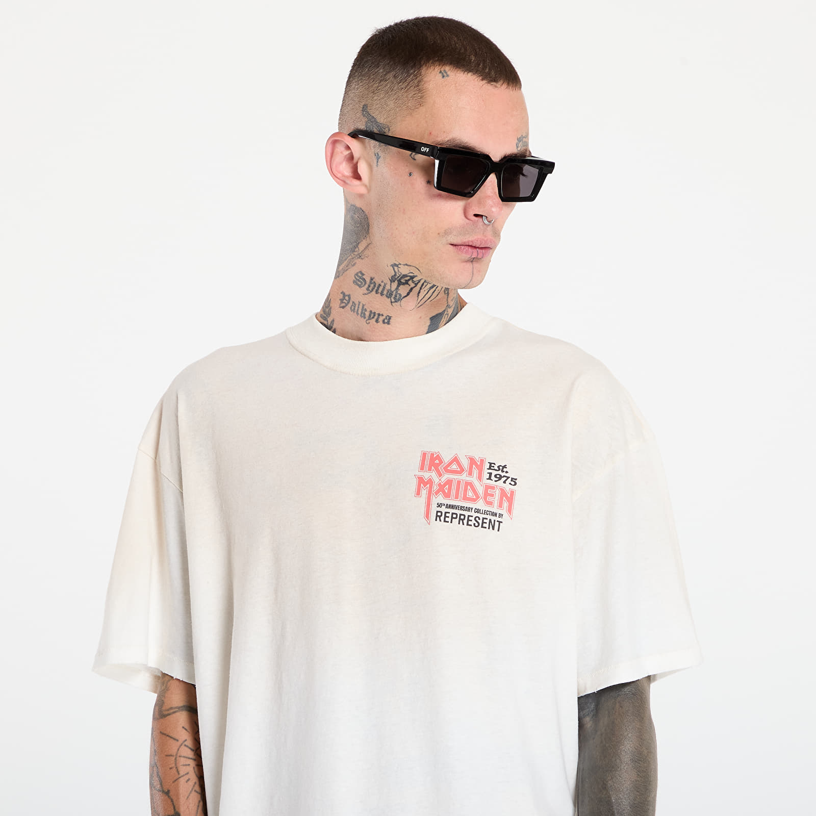 Marškinėliai REPRESENT x Iron Maiden Anniversary T-Shirt Washed Ecru